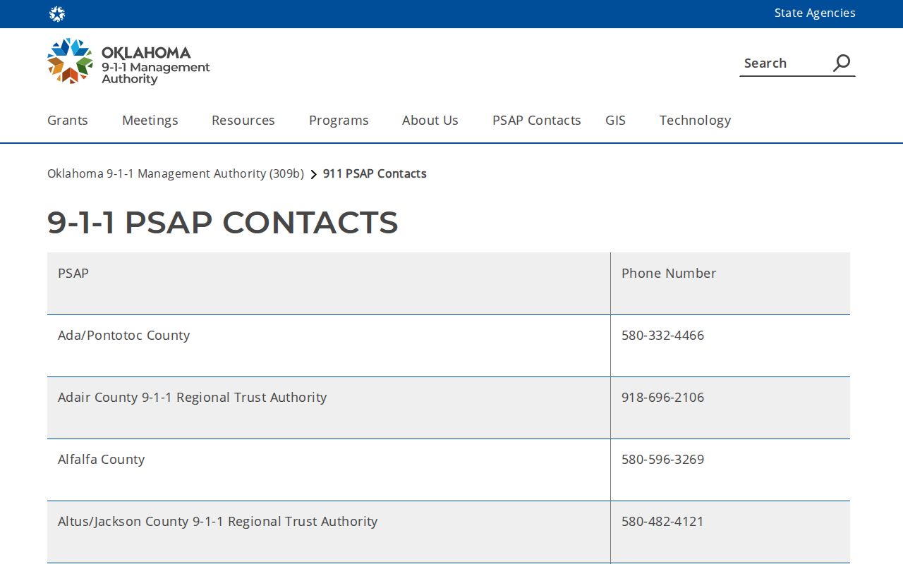 Dewey County active warrant search reference showing the state 911 sheriff contact listing